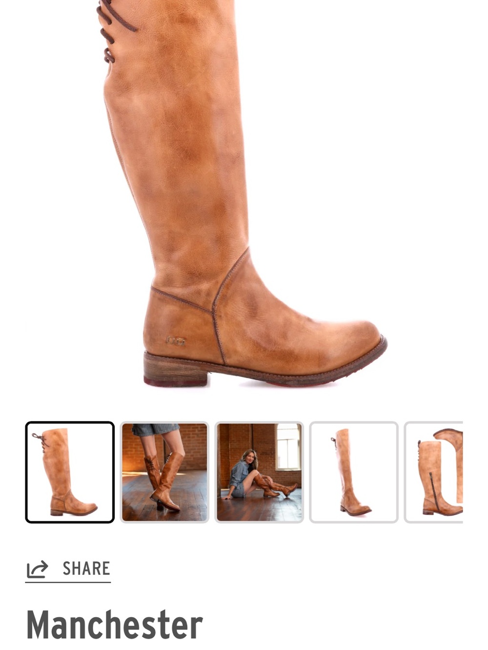 Bed Stu Manchester Lace-Up Tall Boots in Cognac